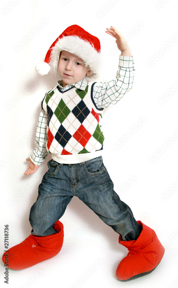 boy with santa-hat, smiling boy with santa-hat, smiling