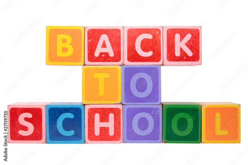 back to school in toy block letters back to school in toy block letters