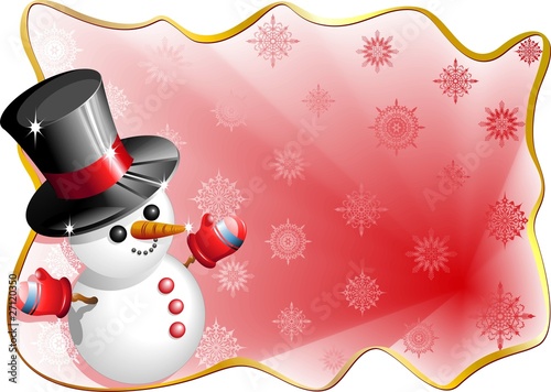 Pupazzo di Neve Sfondo-Snowman Background-Vector