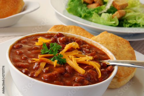 Hearty bowl of chili