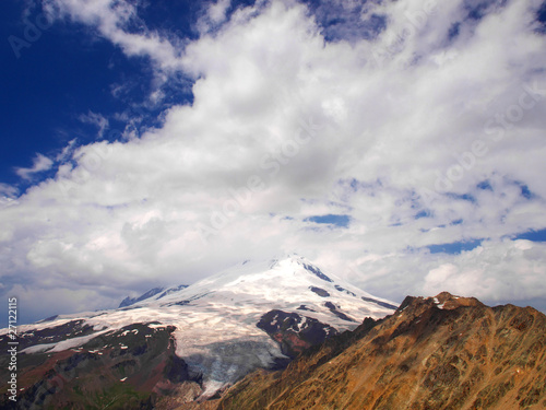 Cloud on snow mountain