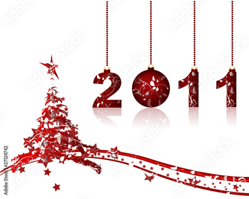 Merry Christmas and Happy New Year, vector illustration