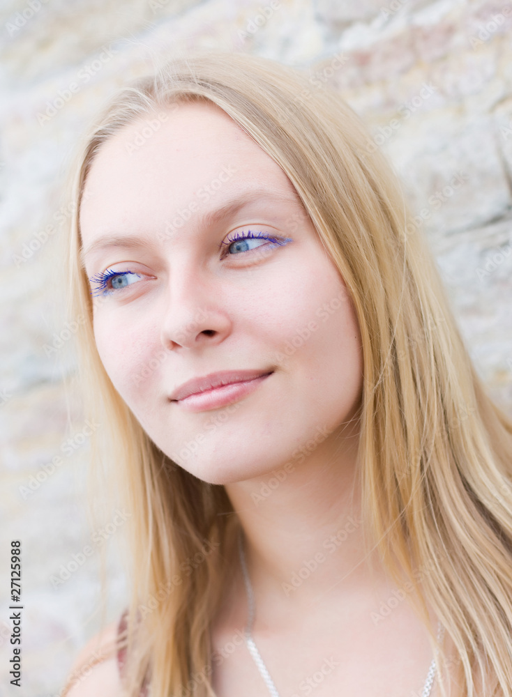 Summer portrait of the beautiful fair-haired girl Summer portrait of the beautiful fair-haired girl