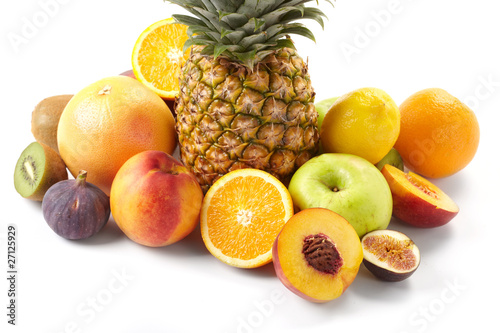 Fruit on a white background