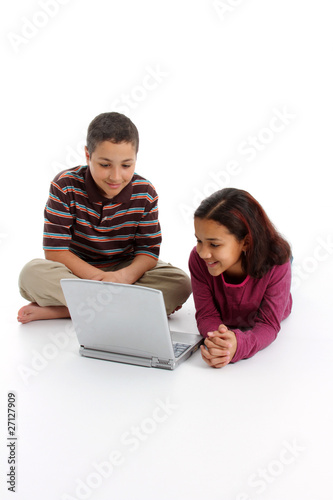 Children On White Background