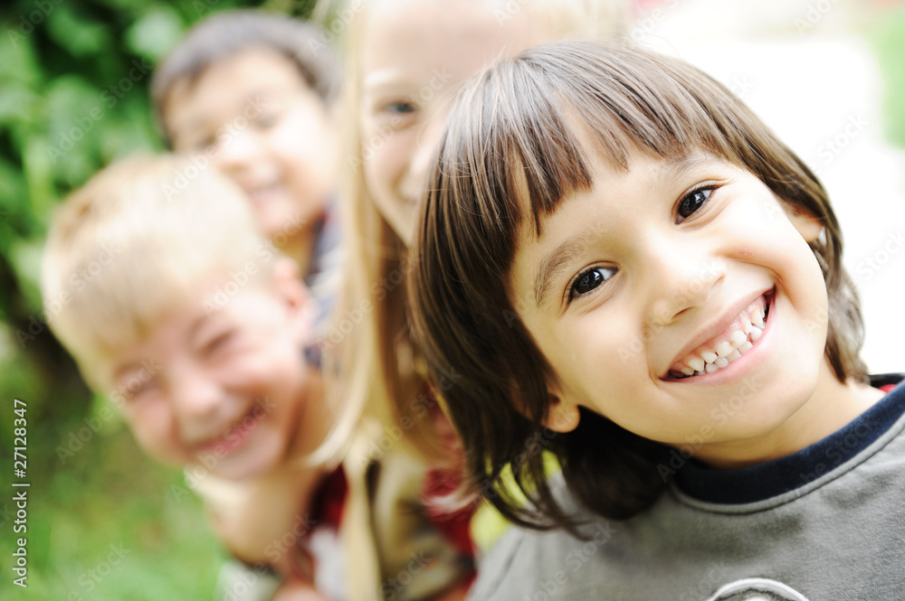 Happiness without limit, happy children together Happiness without limit, happy children together