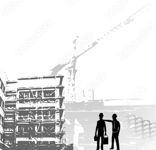 ouvrier et son chef d'équipe sur un chantier