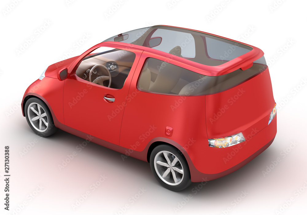 Compact Red Car 3D concept. My Own Design