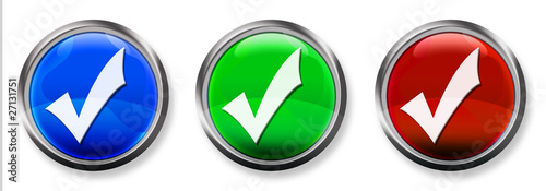 Checkmark 3-D RGB Button