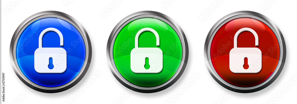 Padlock 3-D RBG Buttons Padlock 3-D RBG Buttons