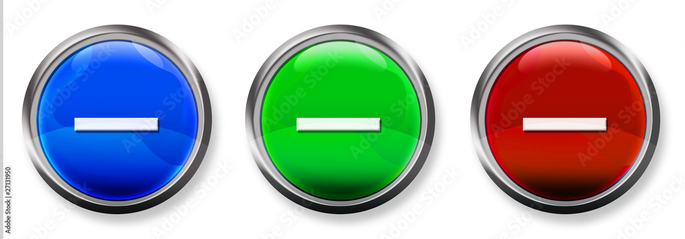 Minus Sign 3-D RBG Buttons Minus Sign 3-D RBG Buttons