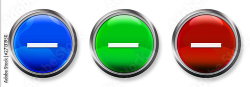 Free Download Minus Sign 3-D RBG Buttons - GFXLoad