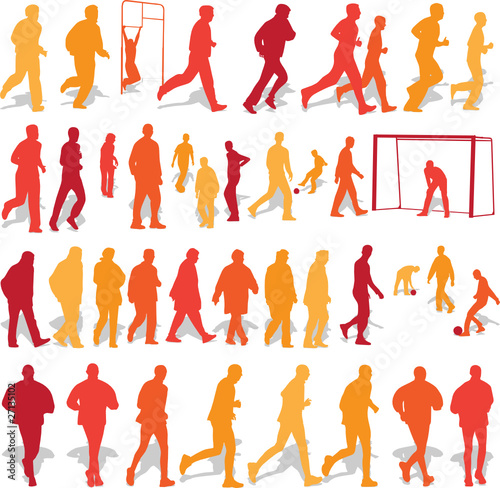 people recreation silhouettes vector