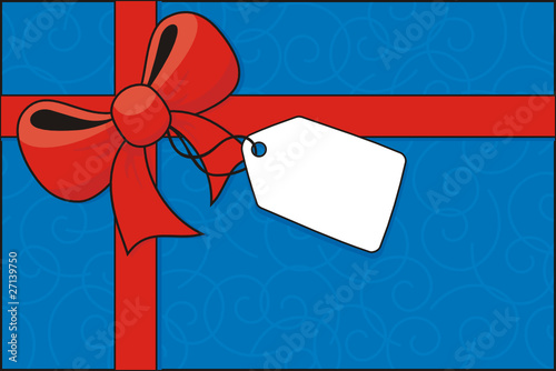 bow and gift label
