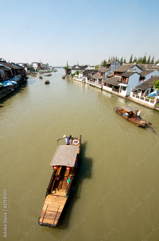Boat on Chinese Ancient Town