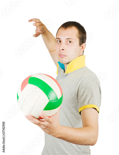 sporty man  with ball