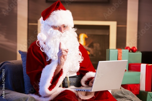 Santa using computer