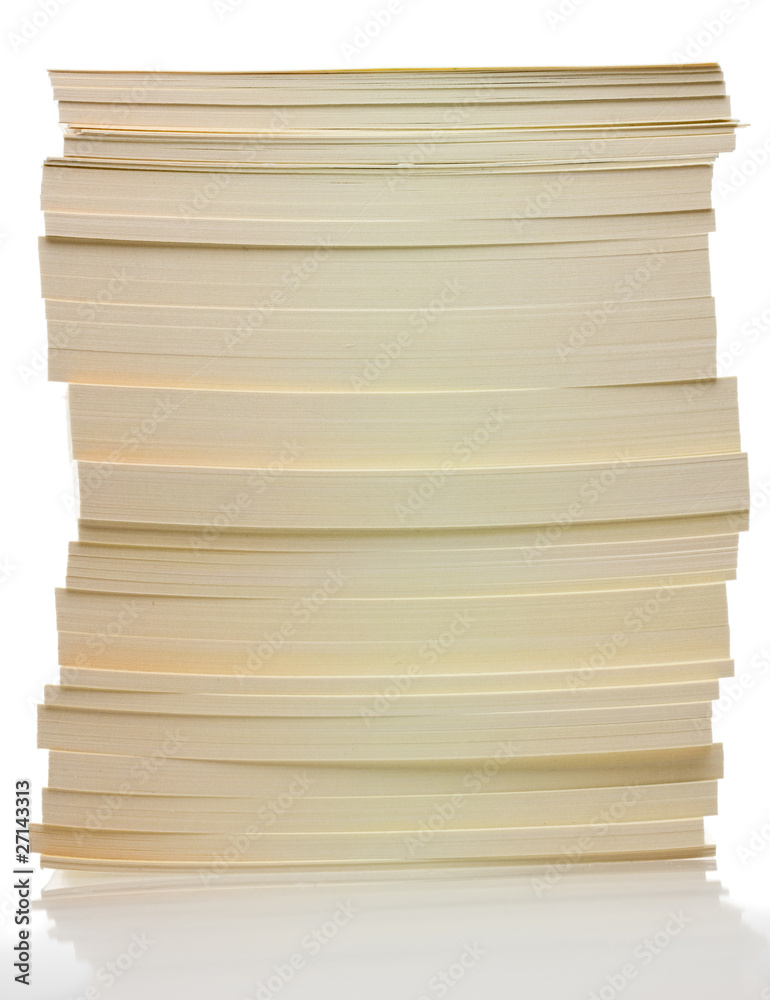stack of cards on reflective plane