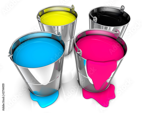 Farbeimer mit Klecks