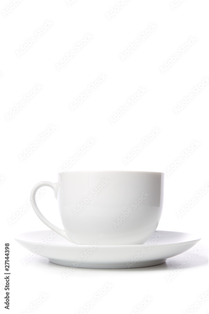 Coffee cup and grain on white background Coffee cup and grain on white background