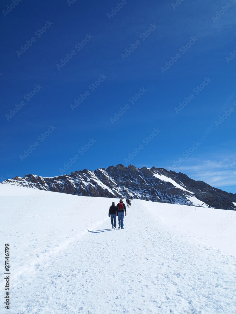 Hope on Walk Way at Jungfraujoch Top of Europe in the Swiss Moun