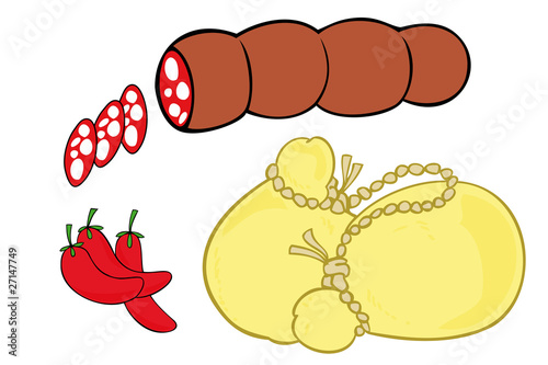 Salami, hot pepper and scamorza smoked cheese.