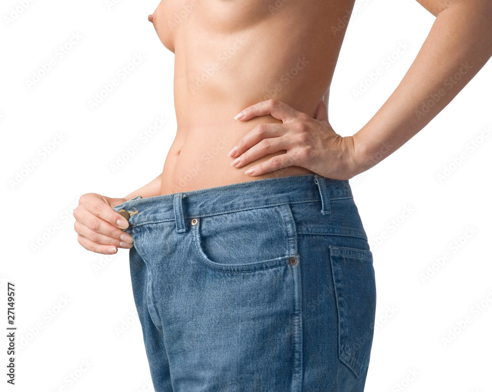 Slim waist. Girl's torso Stock Photo