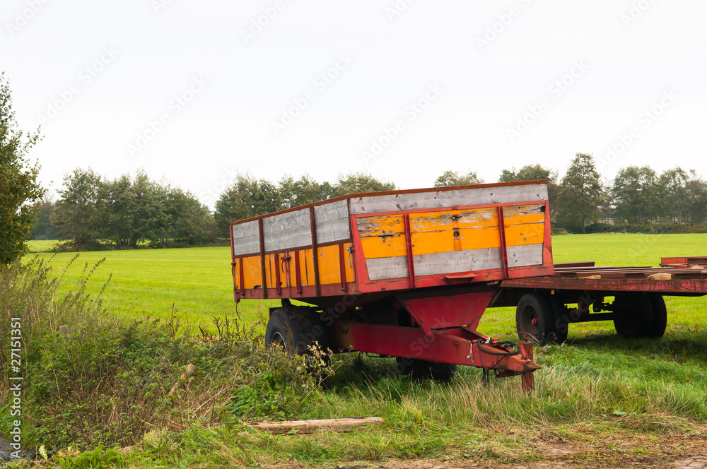 Fototapeta premium old farm trailer