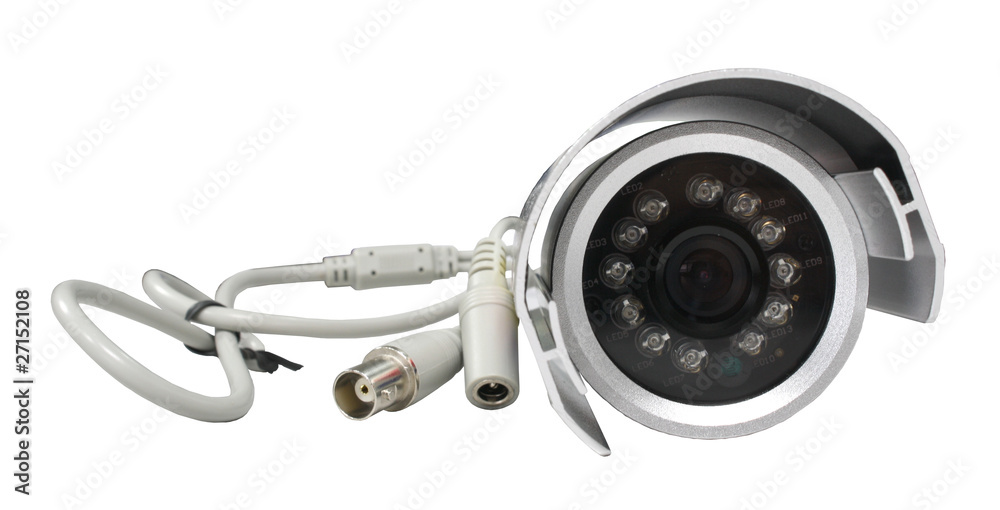 Security camera on white background Security camera on white background
