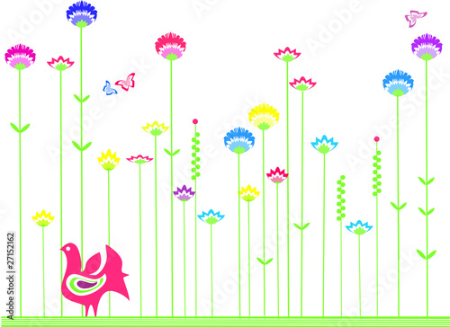 Folk floral background