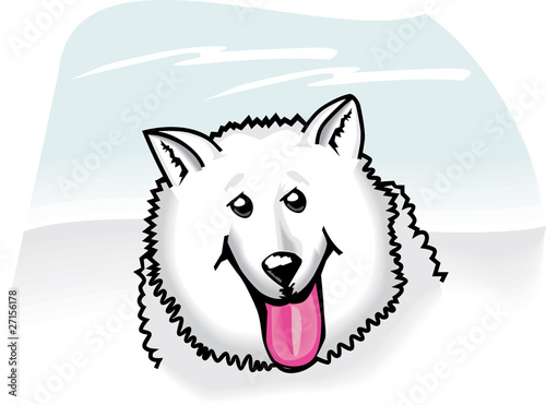 American Eskimo dog Cartoon