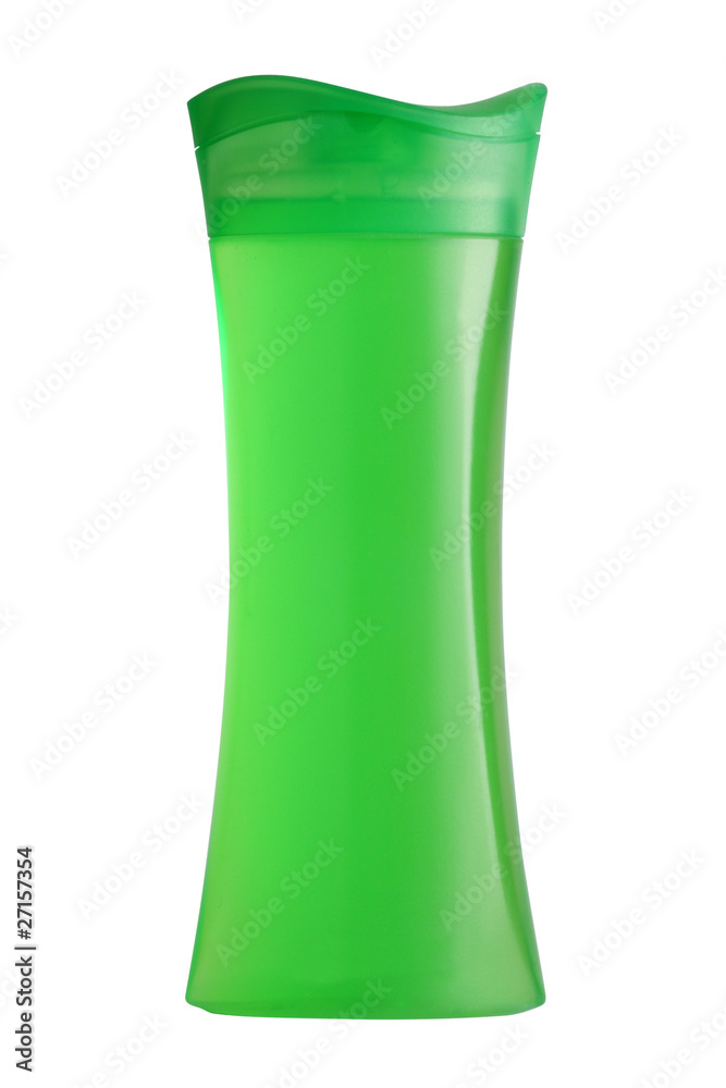 Green shower gel bottle isolated on white background Green shower gel bottle isolated on white background