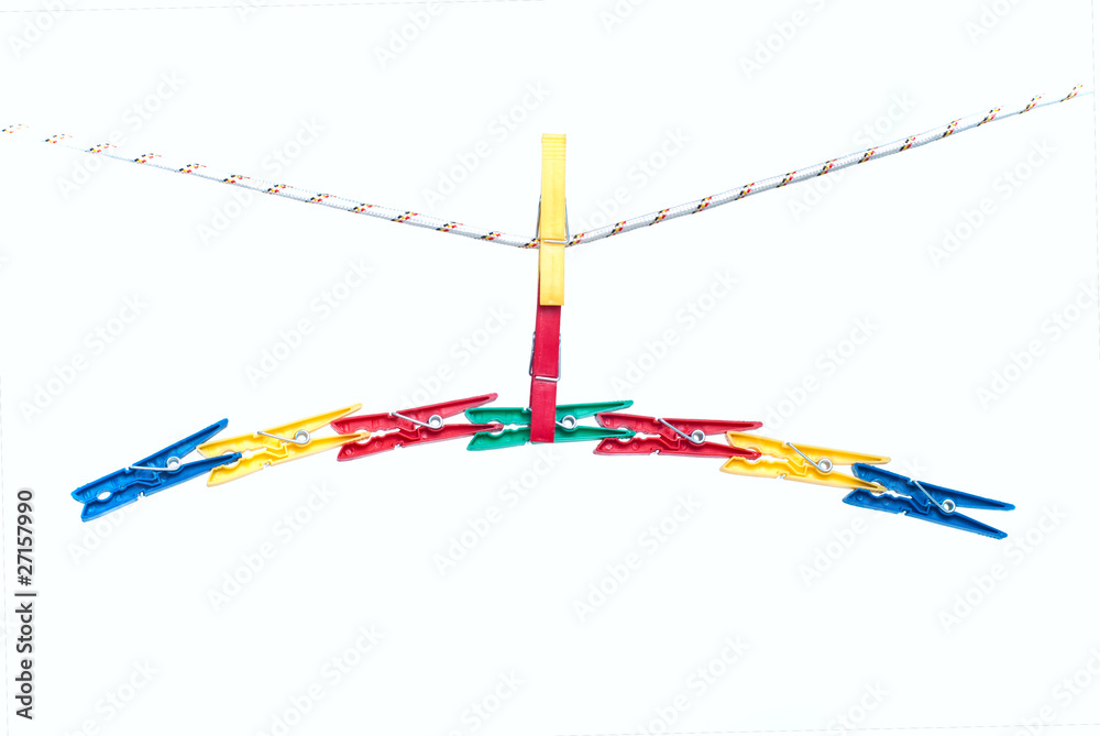 colorful clothespins on a string colorful clothespins on a string