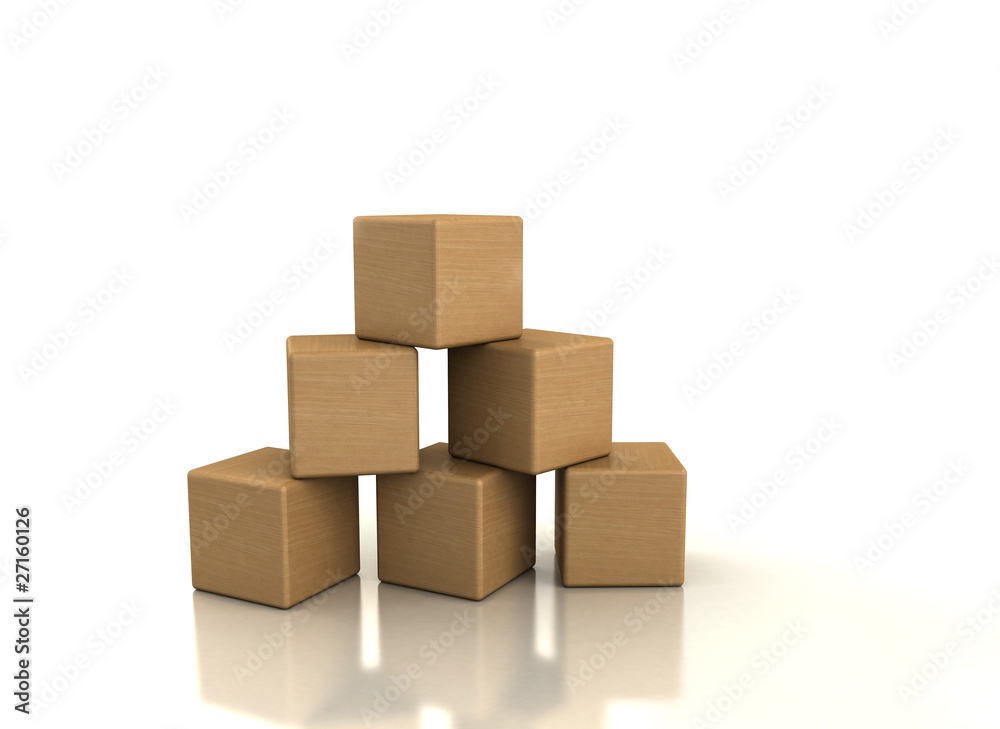 Wooden blocks on white Wooden blocks on white