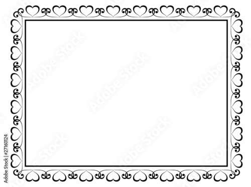 Vector calligraphy ornamental decorative frame with heart