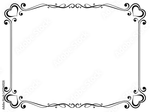 Vector calligraphy ornamental decorative frame with heart
