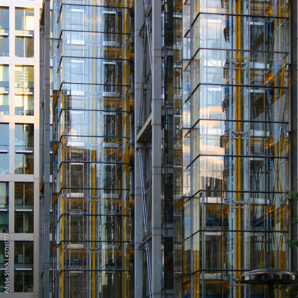 Reflections of Glass in Glass building