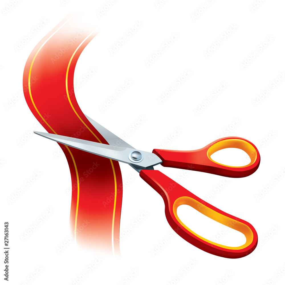 Red Scissors Cutting Red Tape