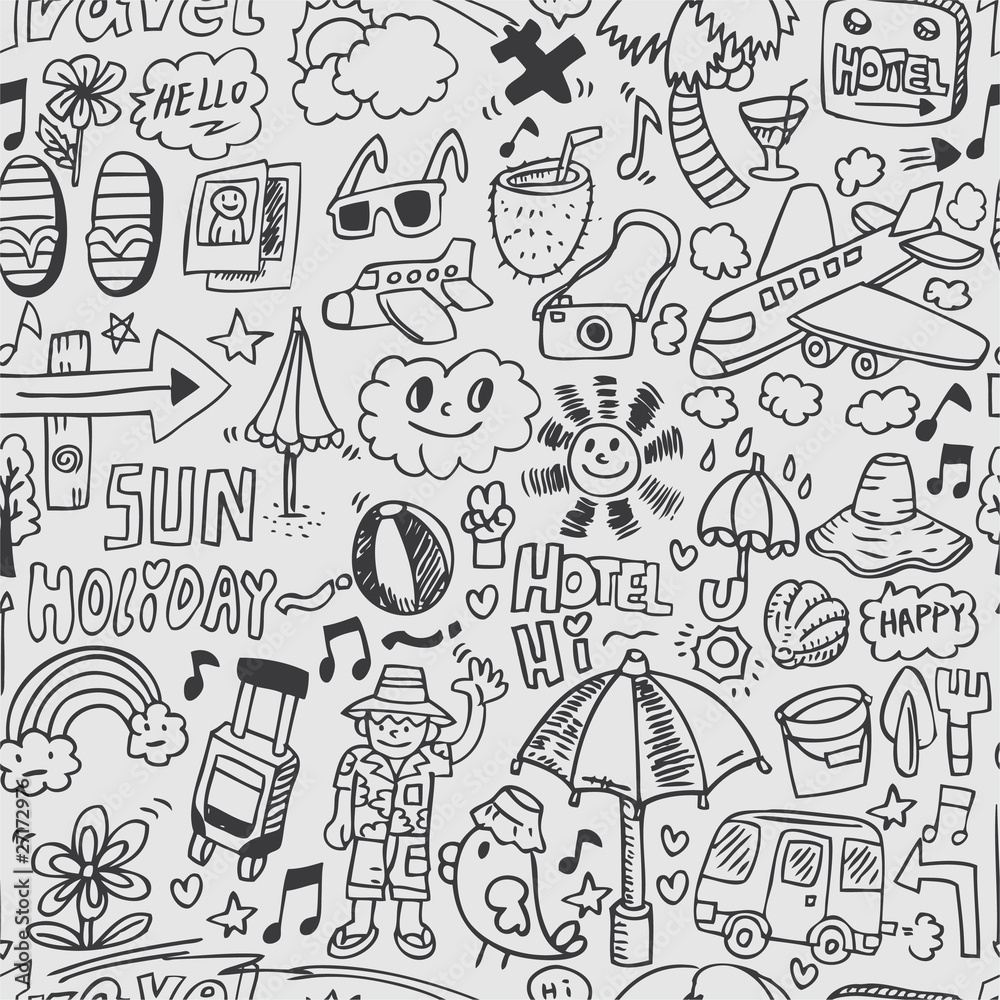 Obraz premium seamless travel pattern