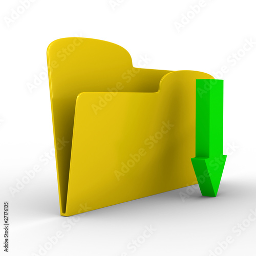 Yellow computer folder on w...
