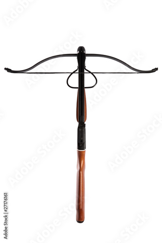 Wooden crossbow isolated on white