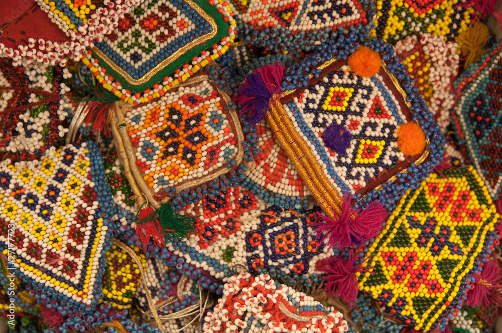 Fototapeta premium Abstract Beads Ethnic Background