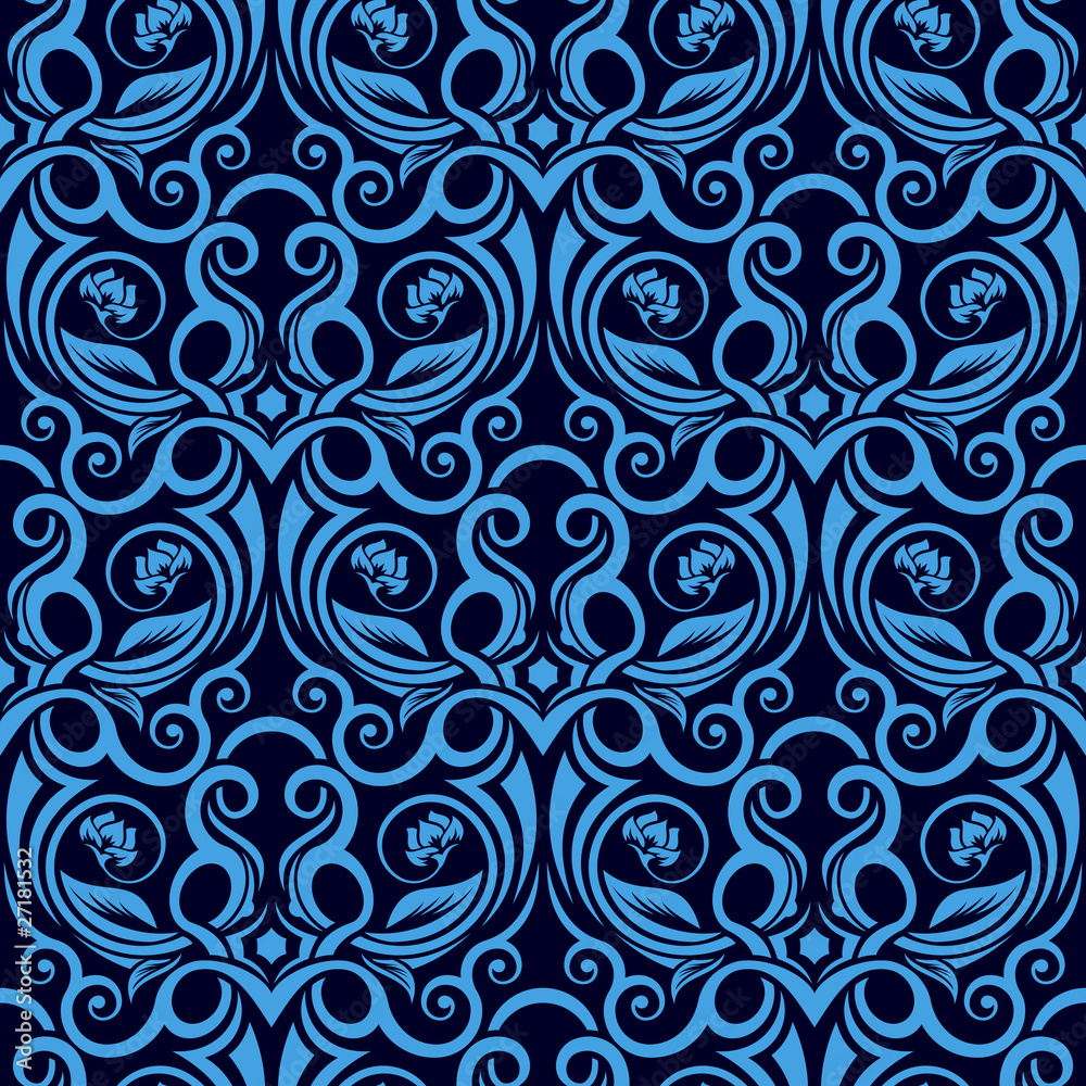 Blue seamless wallpaper pattern Blue seamless wallpaper pattern