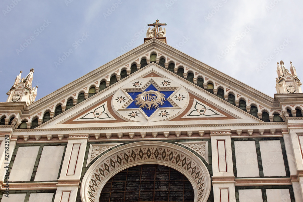 Basilica of Santa Croce Facade Florence Italy