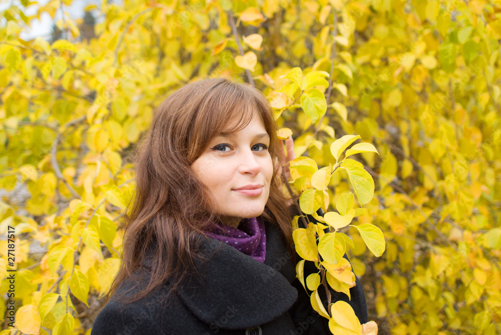 Portrait of the young girl in the autumn Portrait of the young girl in the autumn