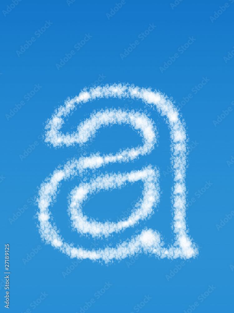 Naklejka premium Cloud letter on blue sky