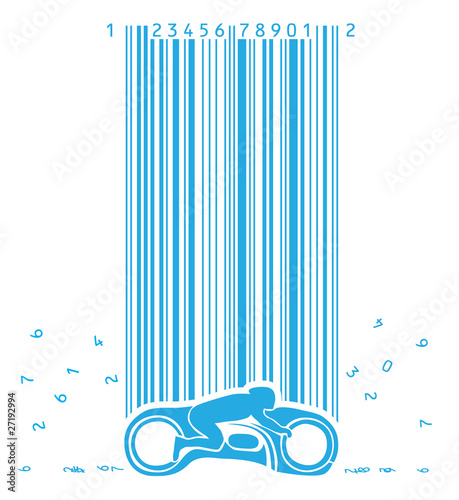 Motorbike In Code Rain