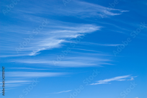 Blue sky white cirrus clouds