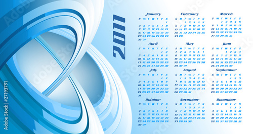 Vector abstract calendar, design template for 2011