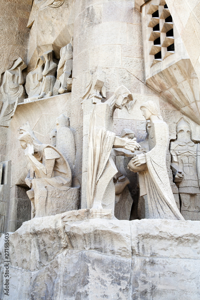 detail facade of the Sagrada Familia, Barcelona
